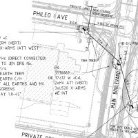 Overhead construction plan based on the overhead survey field notes