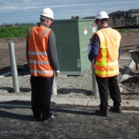 Inspecting a kiosk substation site